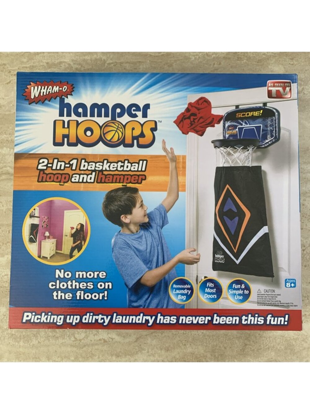 Wham-O Hamper Hoops 2-In-1 Basketball Hoop & Hamper Clothes Hamper New